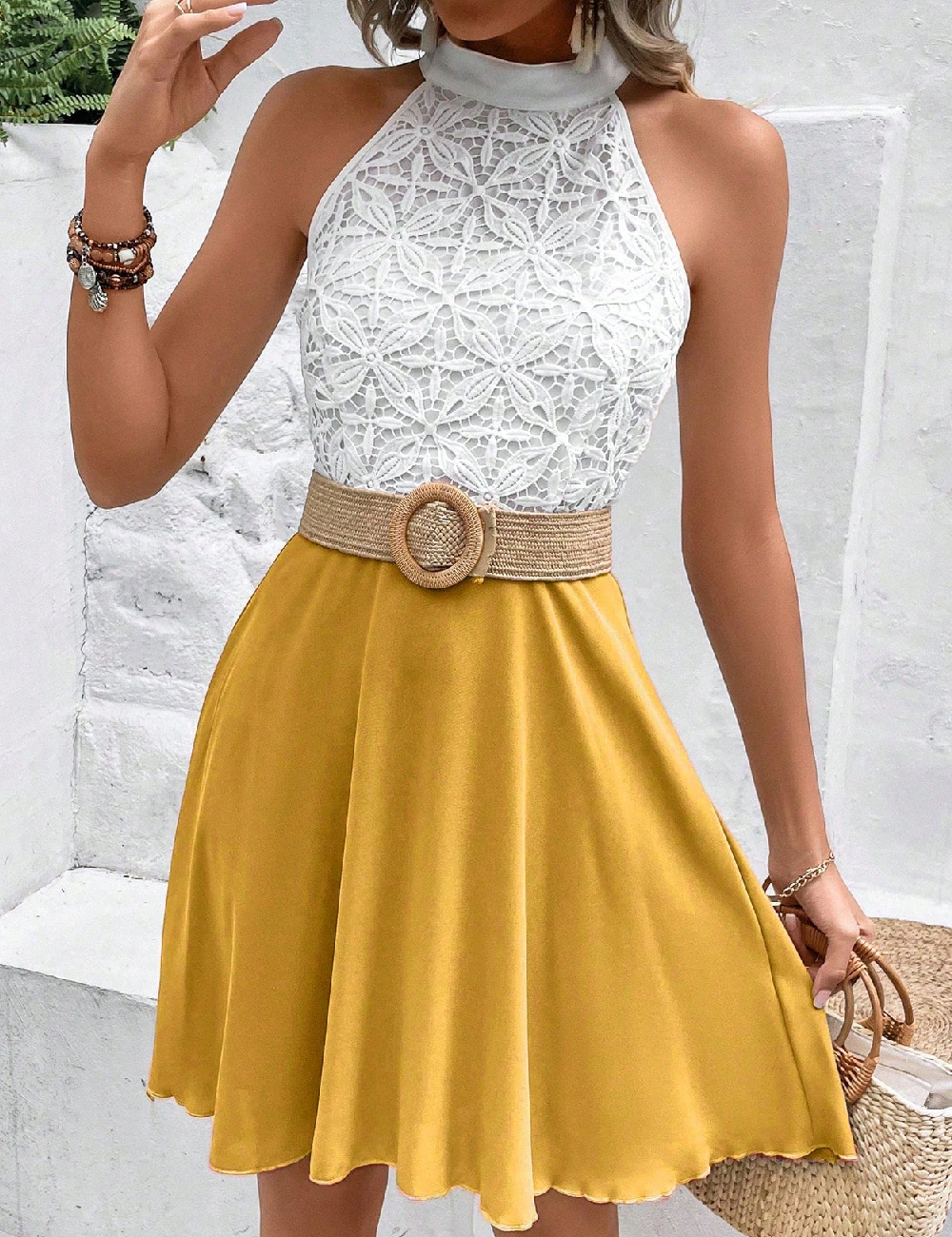 Rochie scurta SHEIN, galben