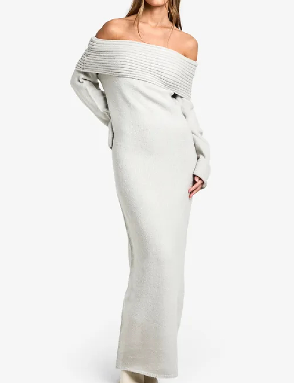 Rochie lunga Boohoo, gri - 1 | YEO