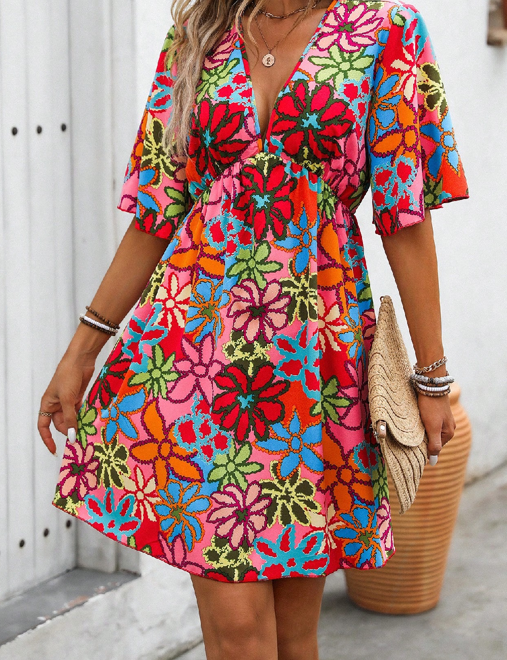 Rochie scurta SHEIN, floral print