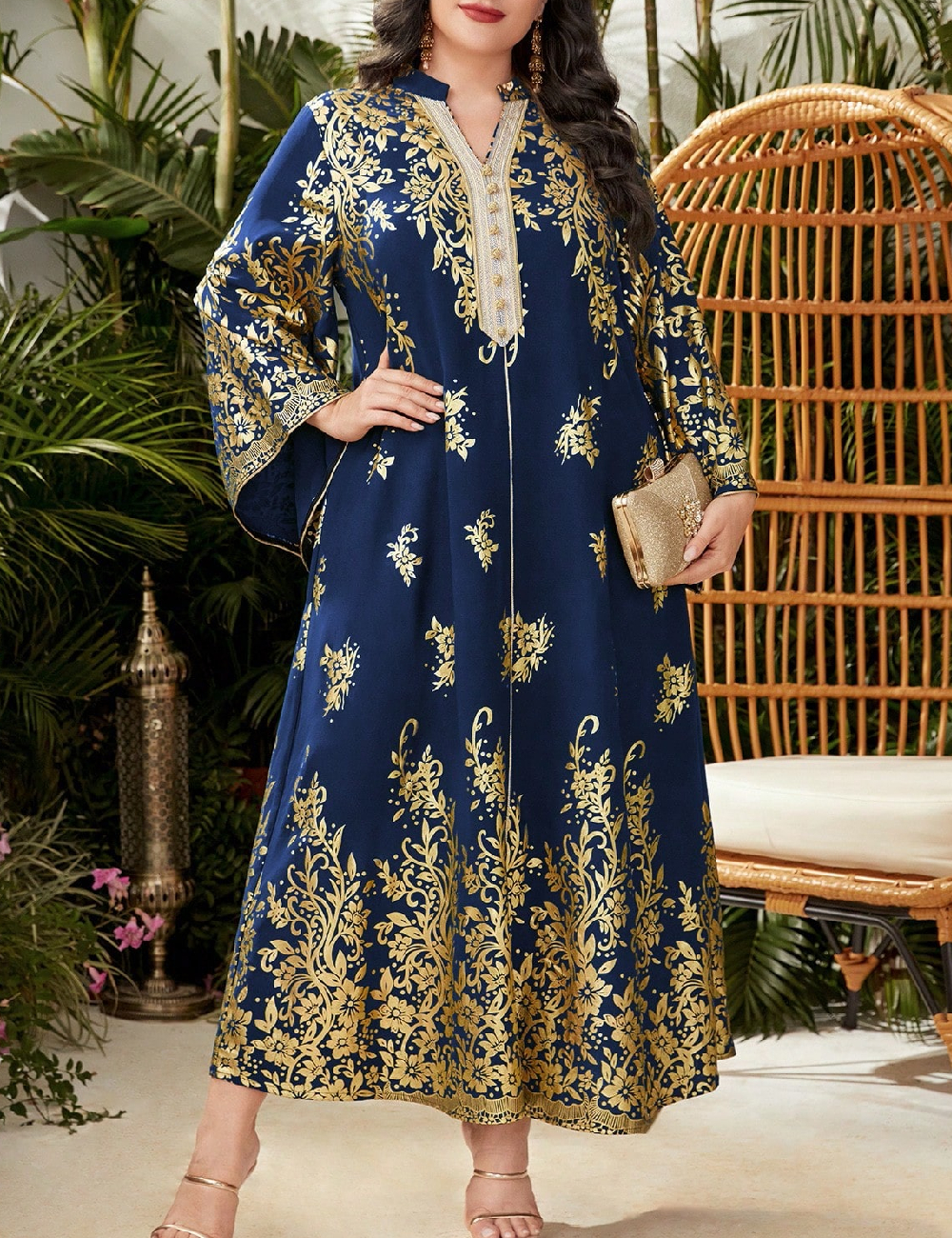 Rochie lunga SHEIN CURVE, albastru