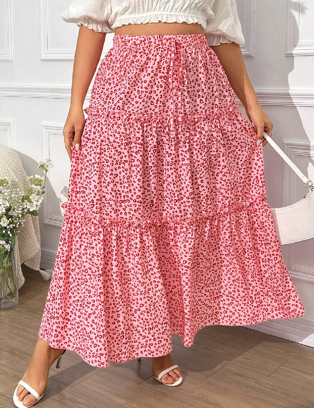 Fusta SHEIN CURVE, roz