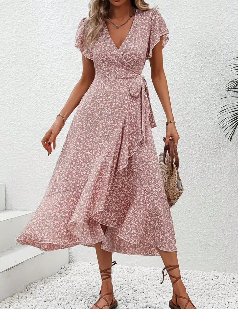 Rochie medie SHEIN, floral print