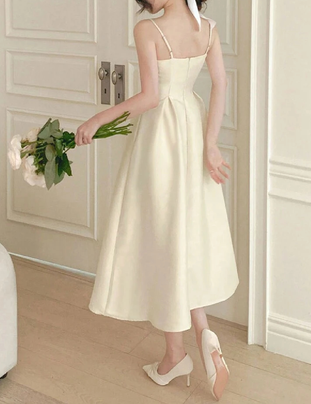 Rochie medie Dazy, galben deschis - 1 | YEO