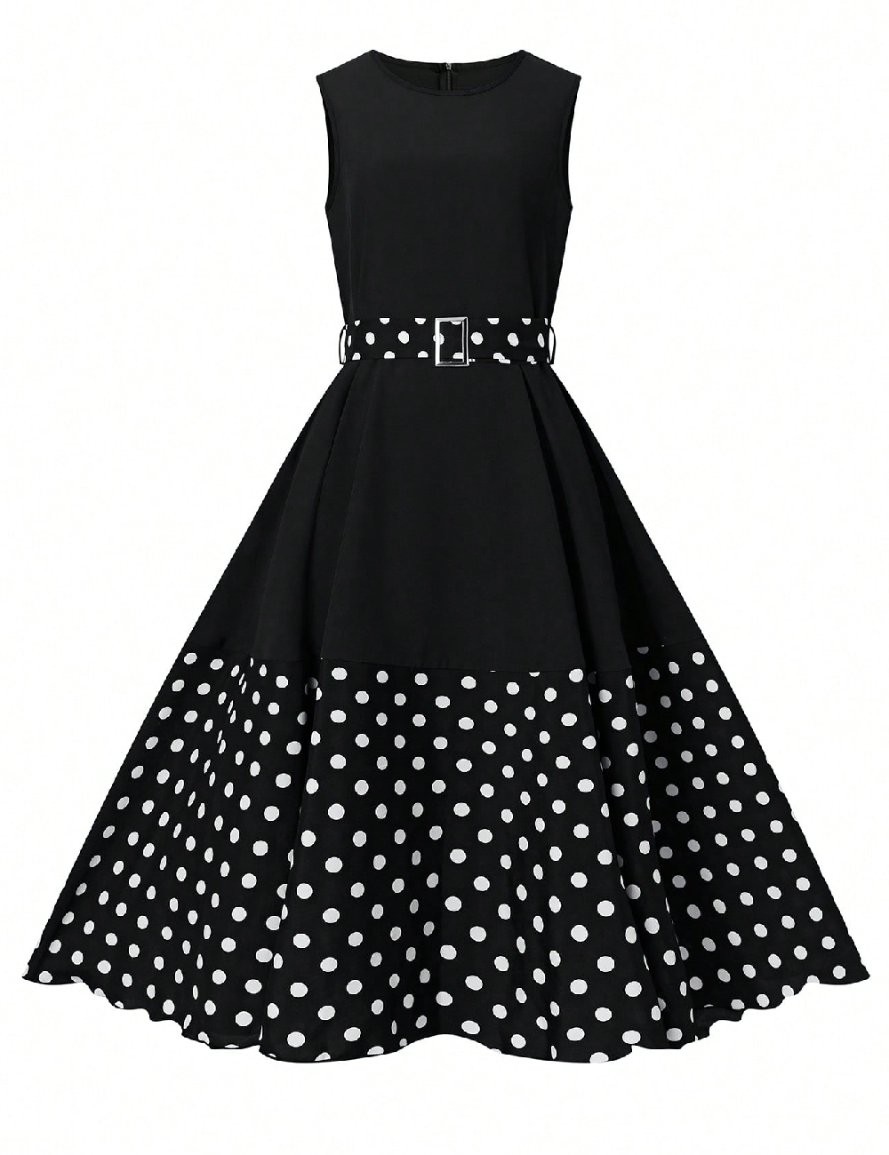 Rochie medie SHEIN, alb/negru