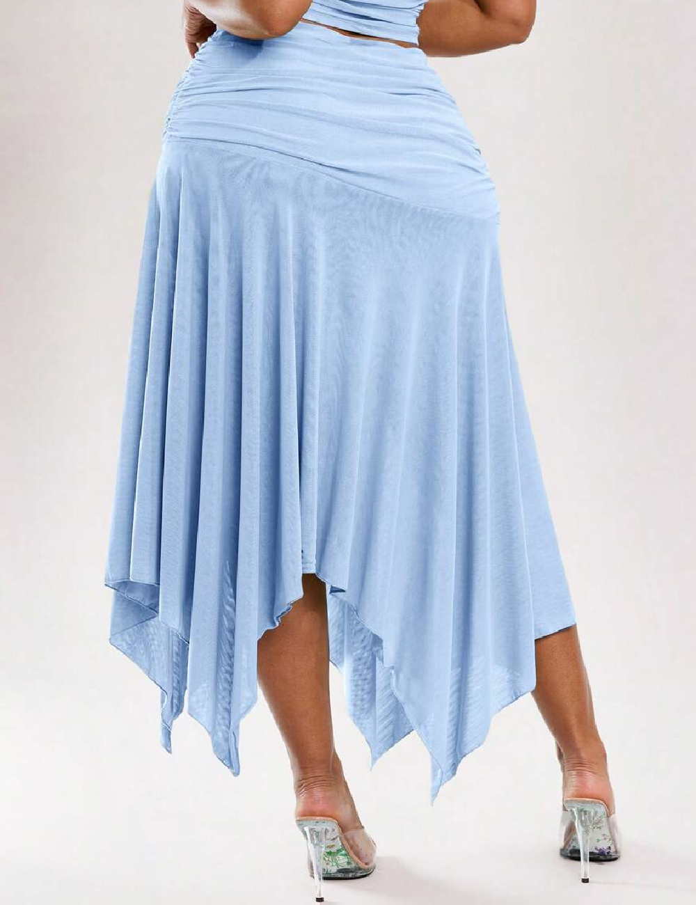 Fusta SHEIN CURVE, bleu - 1 | YEO