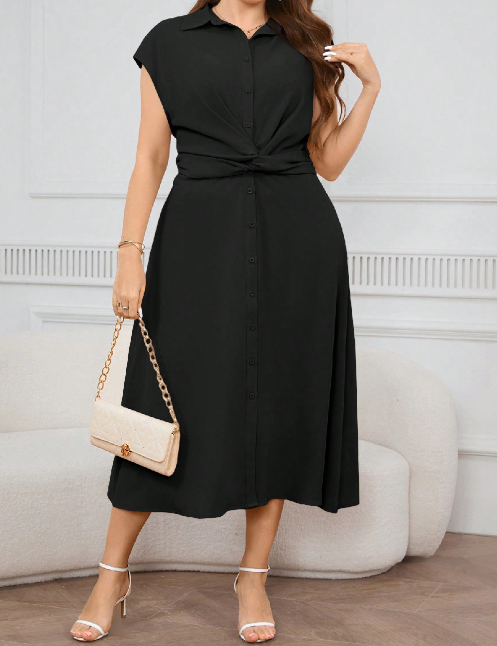 Rochie lunga SHEIN CURVE, negru