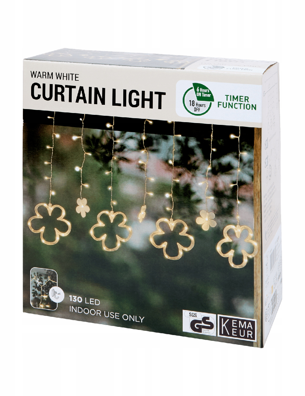 Ghirlandă luminoasă 130 LED 2 x 0.7 m Kema EUR, alb
