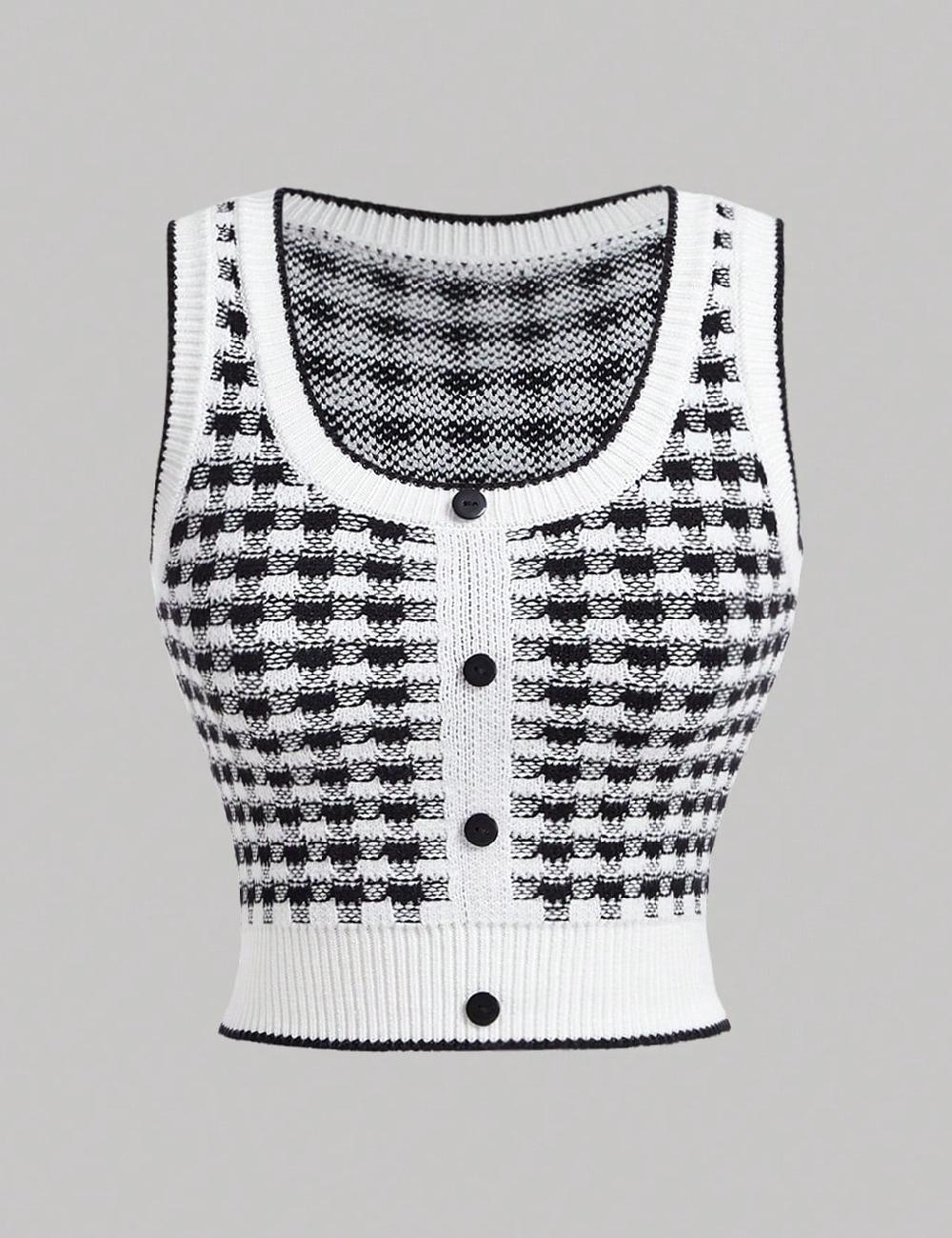Top SHEIN, alb/negru
