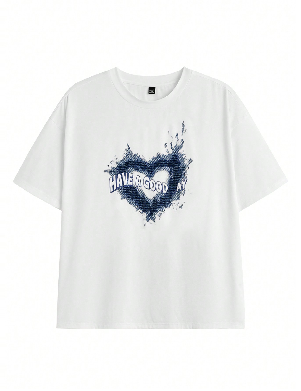 Tricou SHEIN Plus Size Men, alb