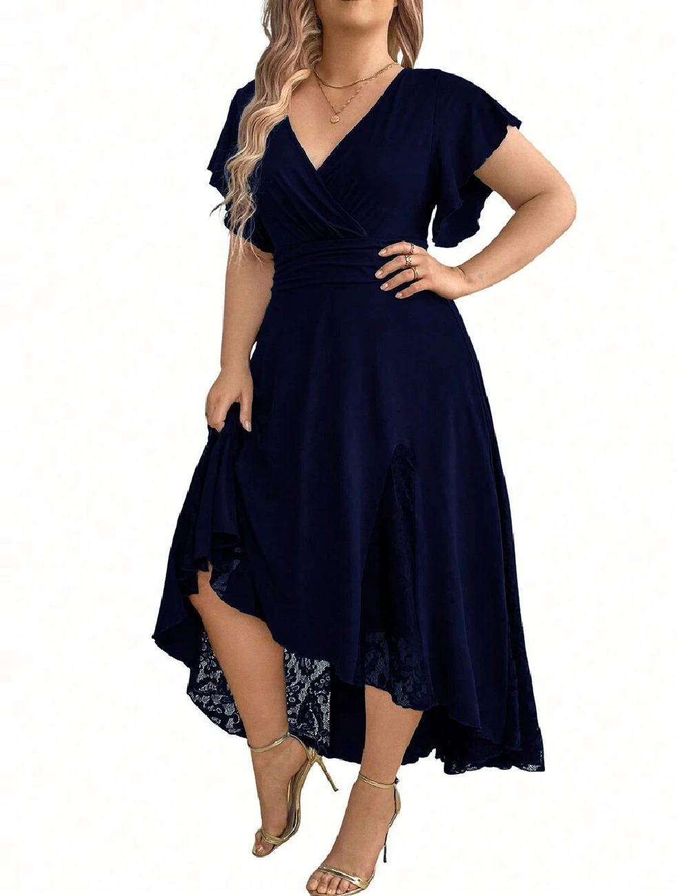 Rochie lunga SHEIN CURVE, bleumarin