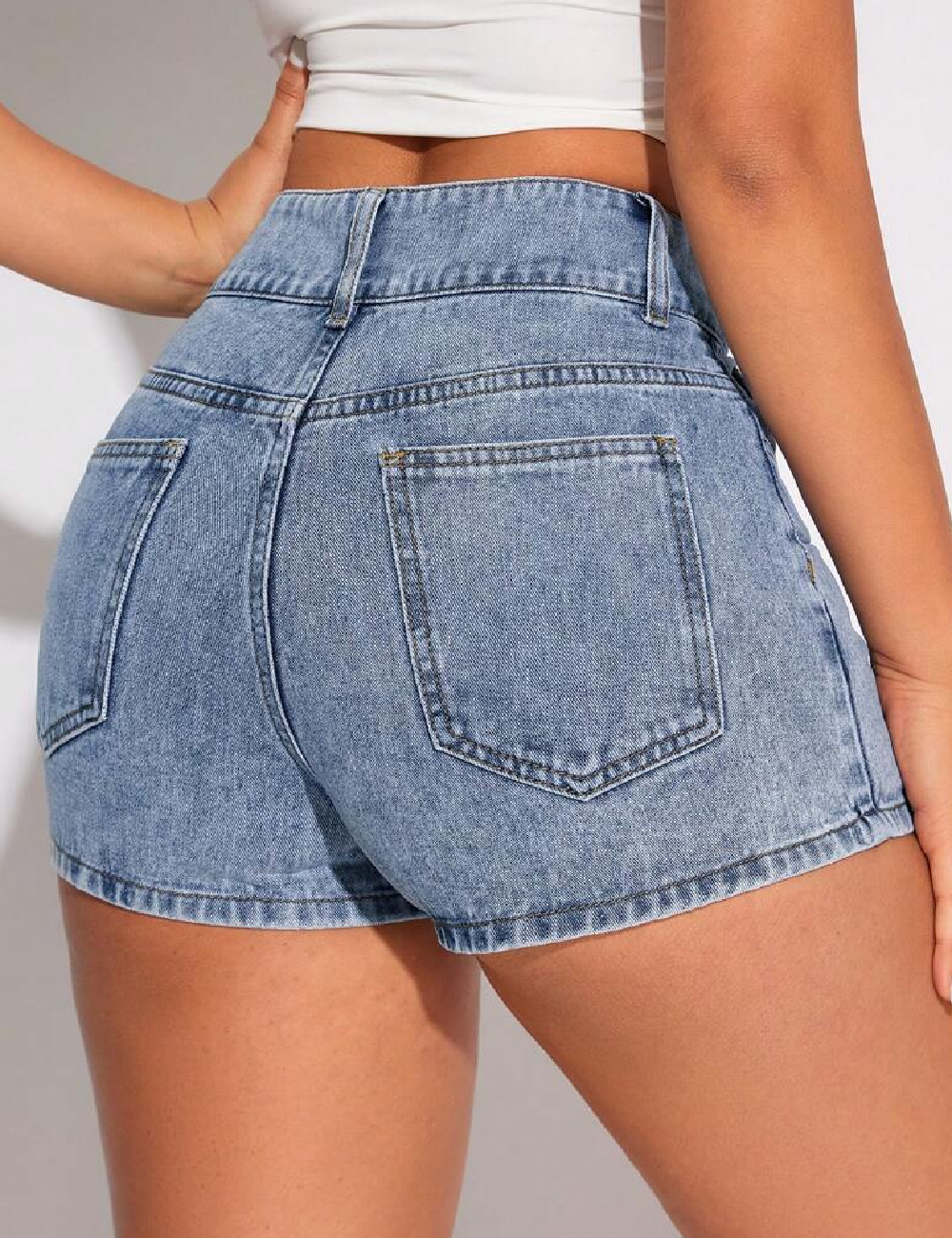Pantaloni scurti SHEIN, albastru - 1 | YEO