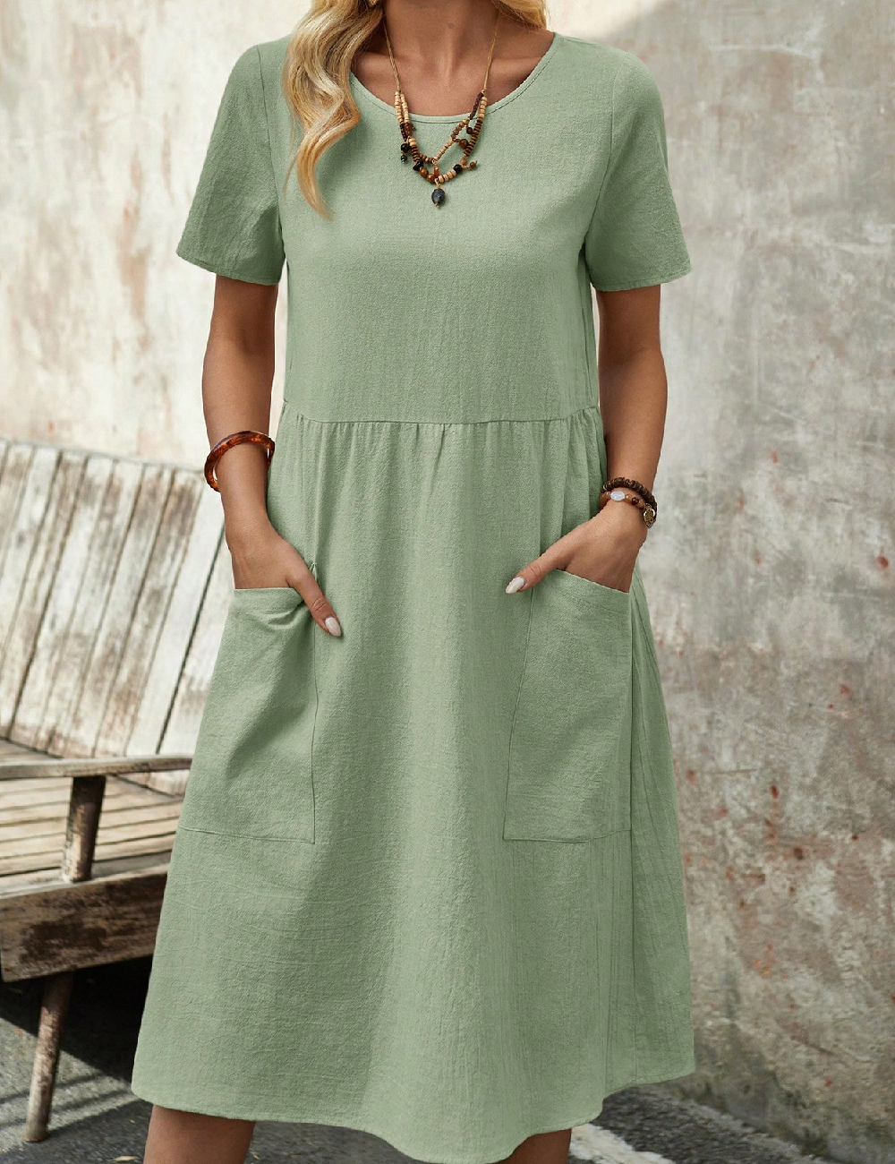 Rochie medie Emery Rose, verde