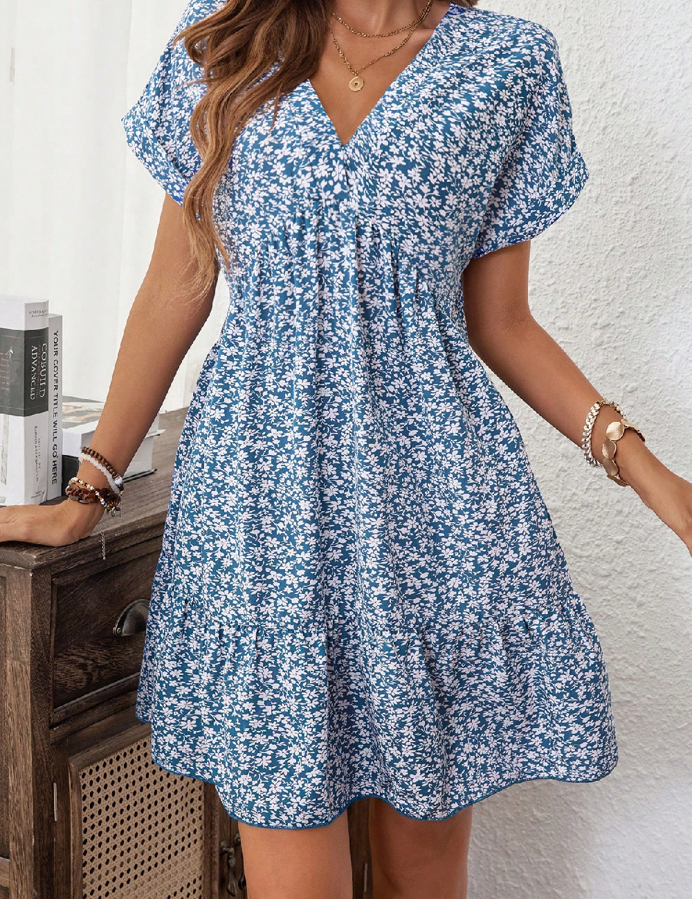 Rochie scurta SHEIN, albastru