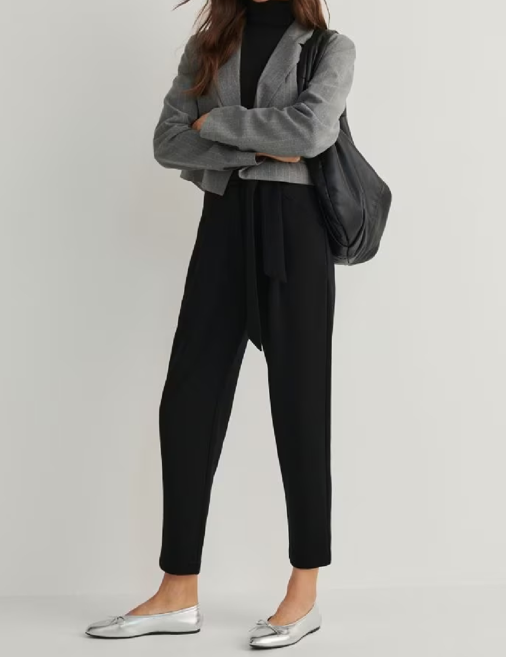 Pantaloni Reserved, negru - 1 | YEO