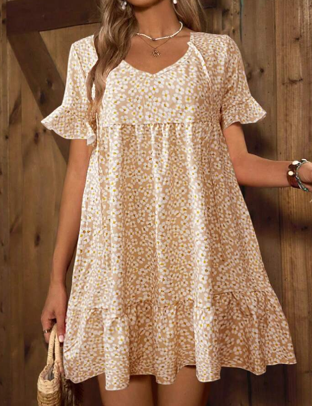 Rochie scurta SHEIN, crem