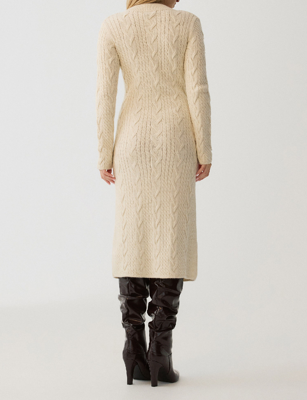Rochie medie Reserved, crem - 1 | YEO