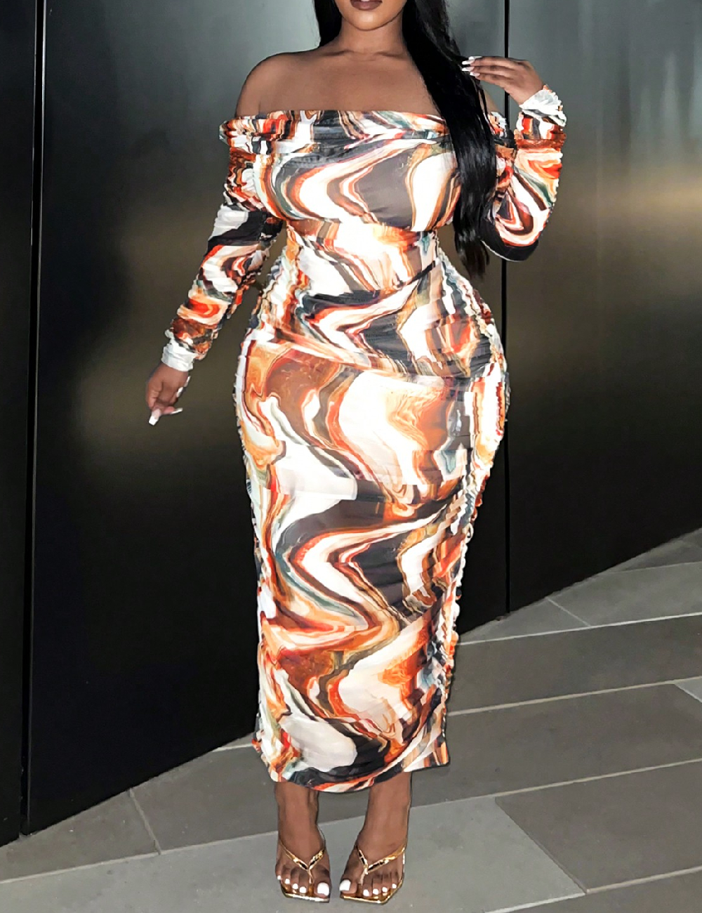 Rochie lunga SHEIN CURVE, mix culori