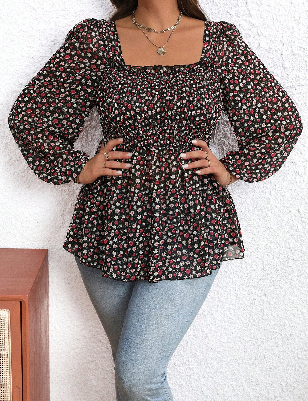 Bluza SHEIN CURVE, negru