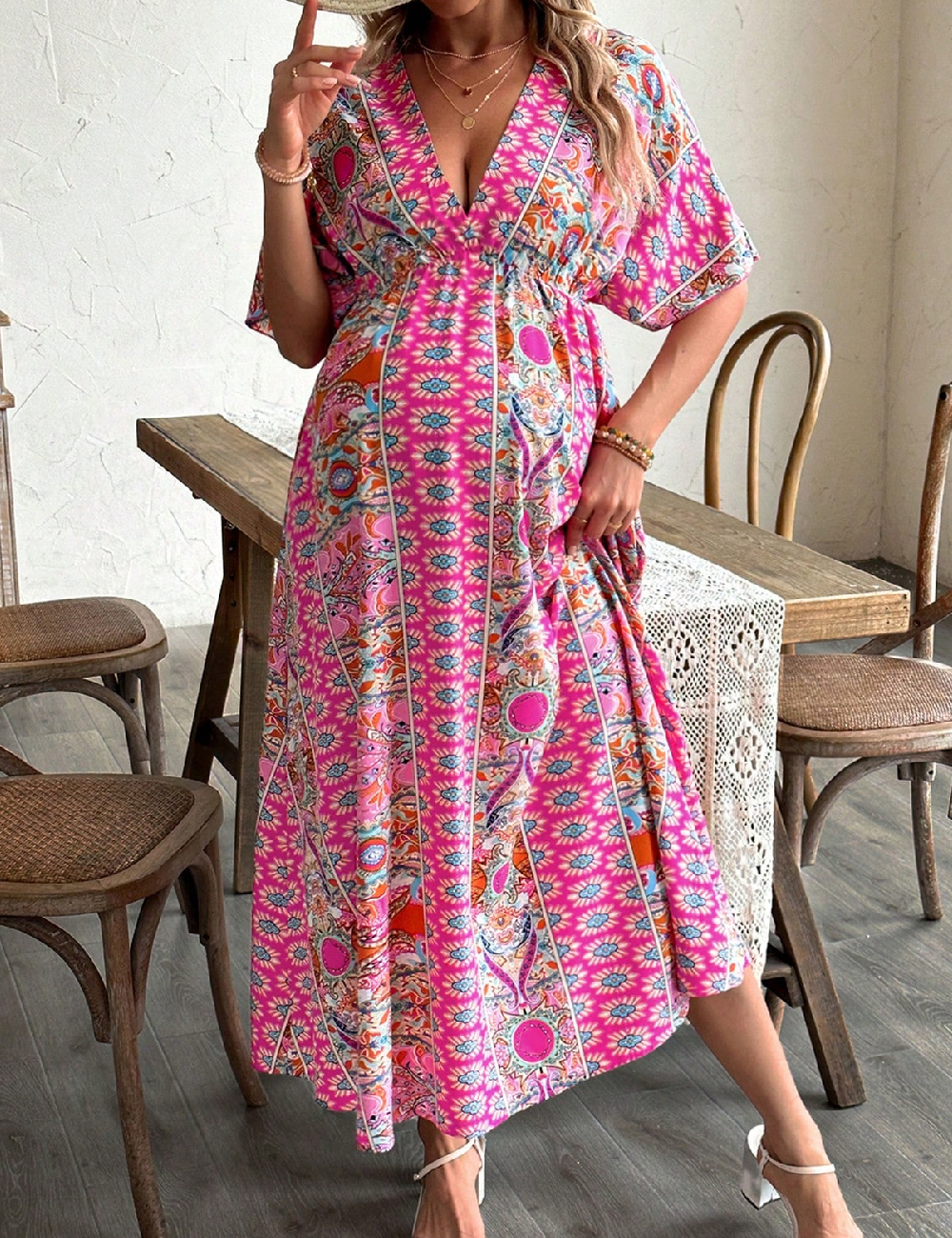 Rochie lunga SHEIN Maternity, roz