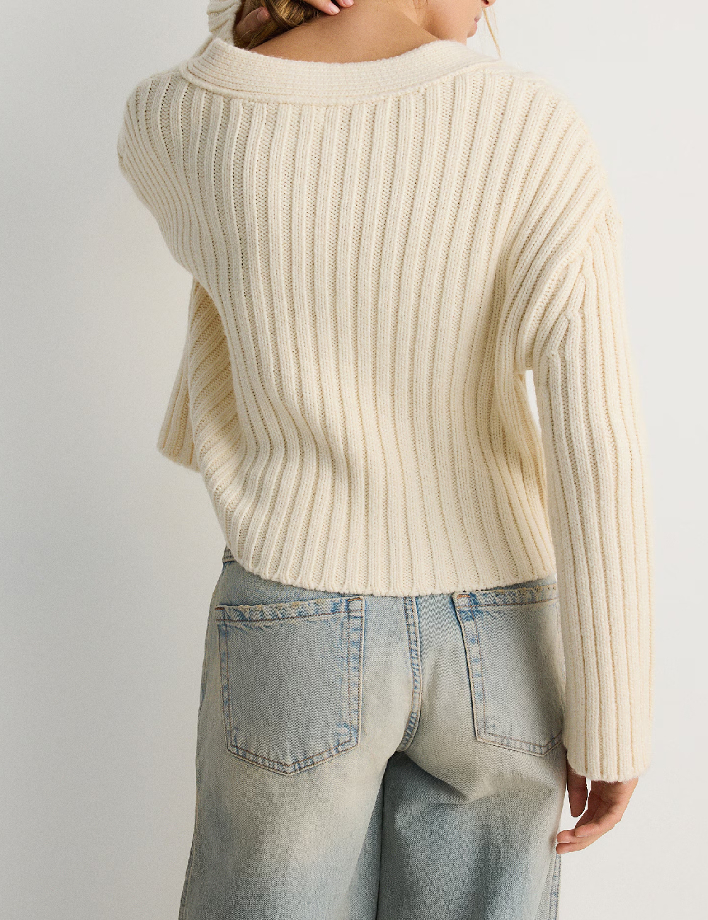 Cardigan Reserved, ecru - 1 | YEO