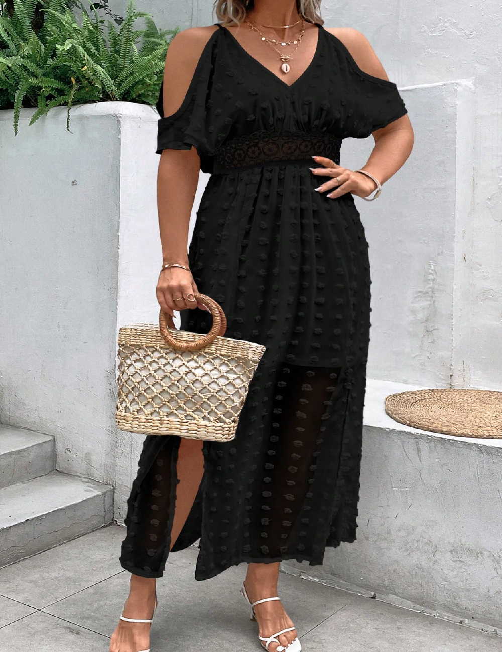 Rochie lunga SHEIN CURVE, negru
