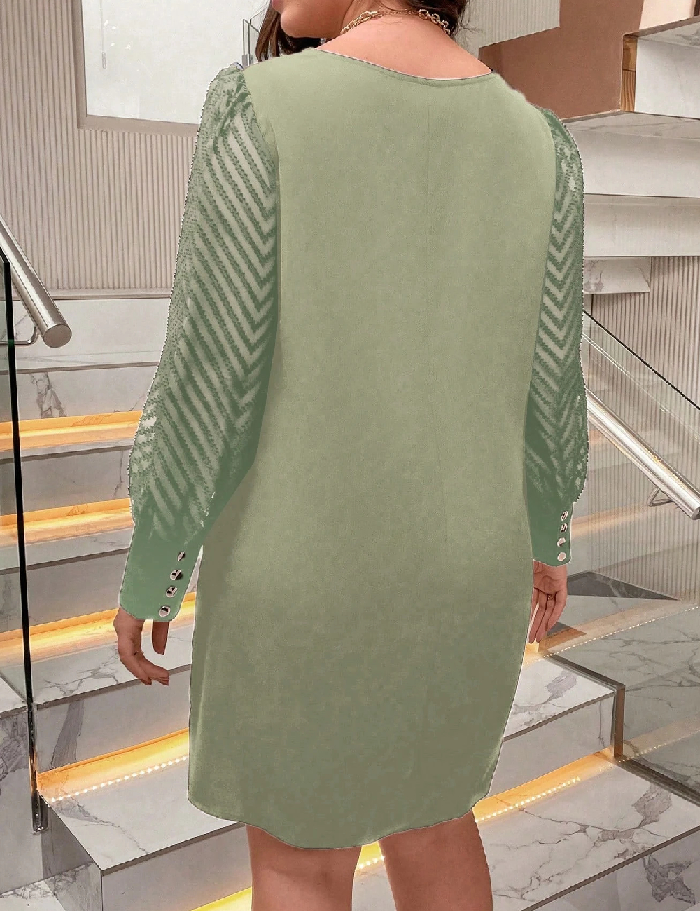 Rochie scurta SHEIN CURVE, verde - 1 | YEO