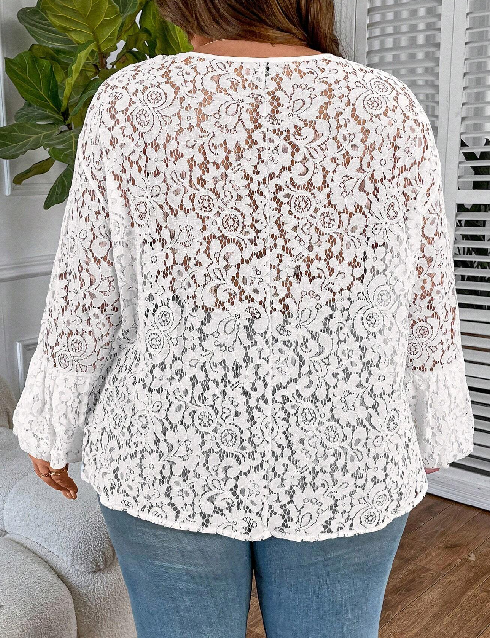 Bluza SHEIN CURVE, alb - 1 | YEO