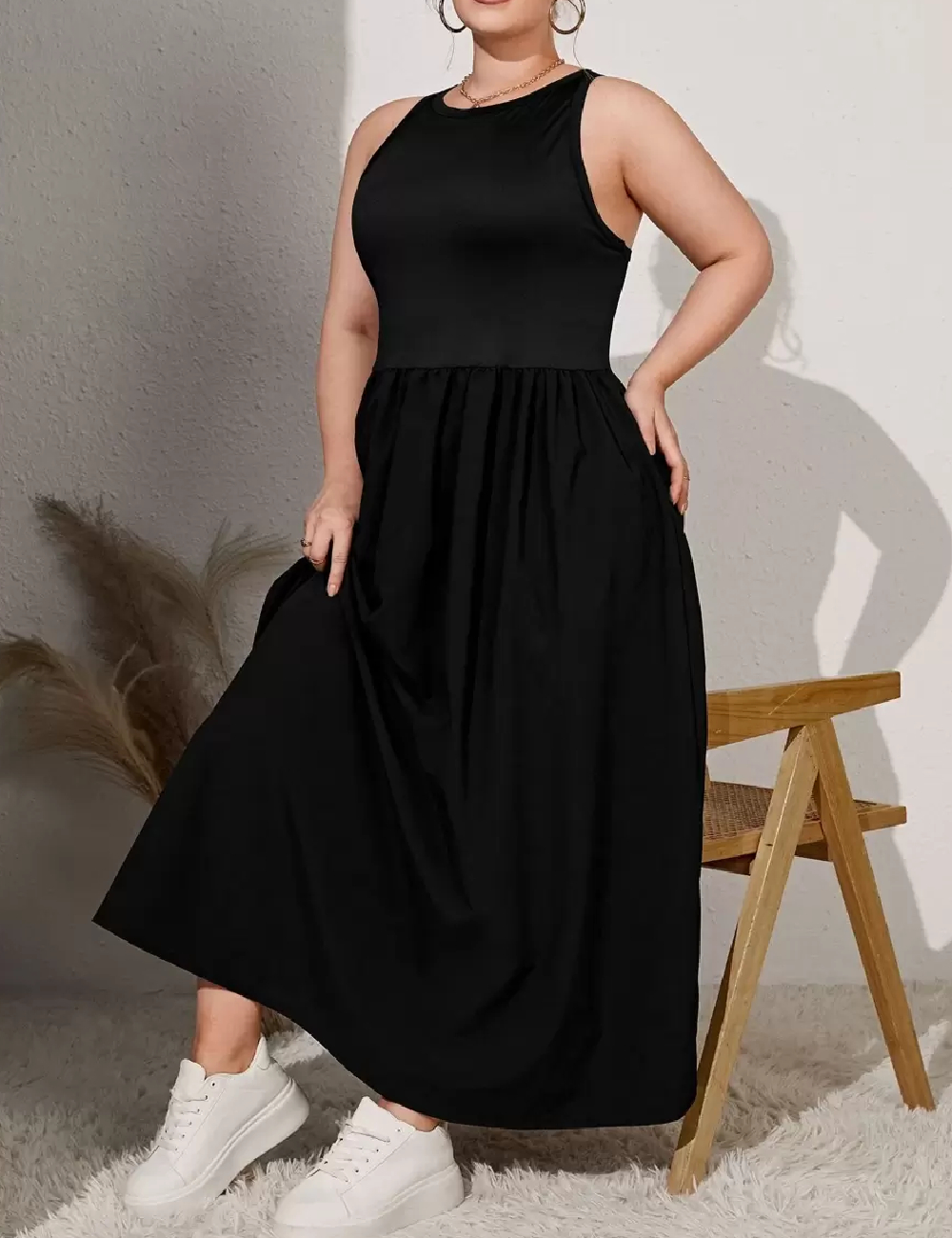 Rochie lunga SHEIN CURVE, negru - 1 | YEO