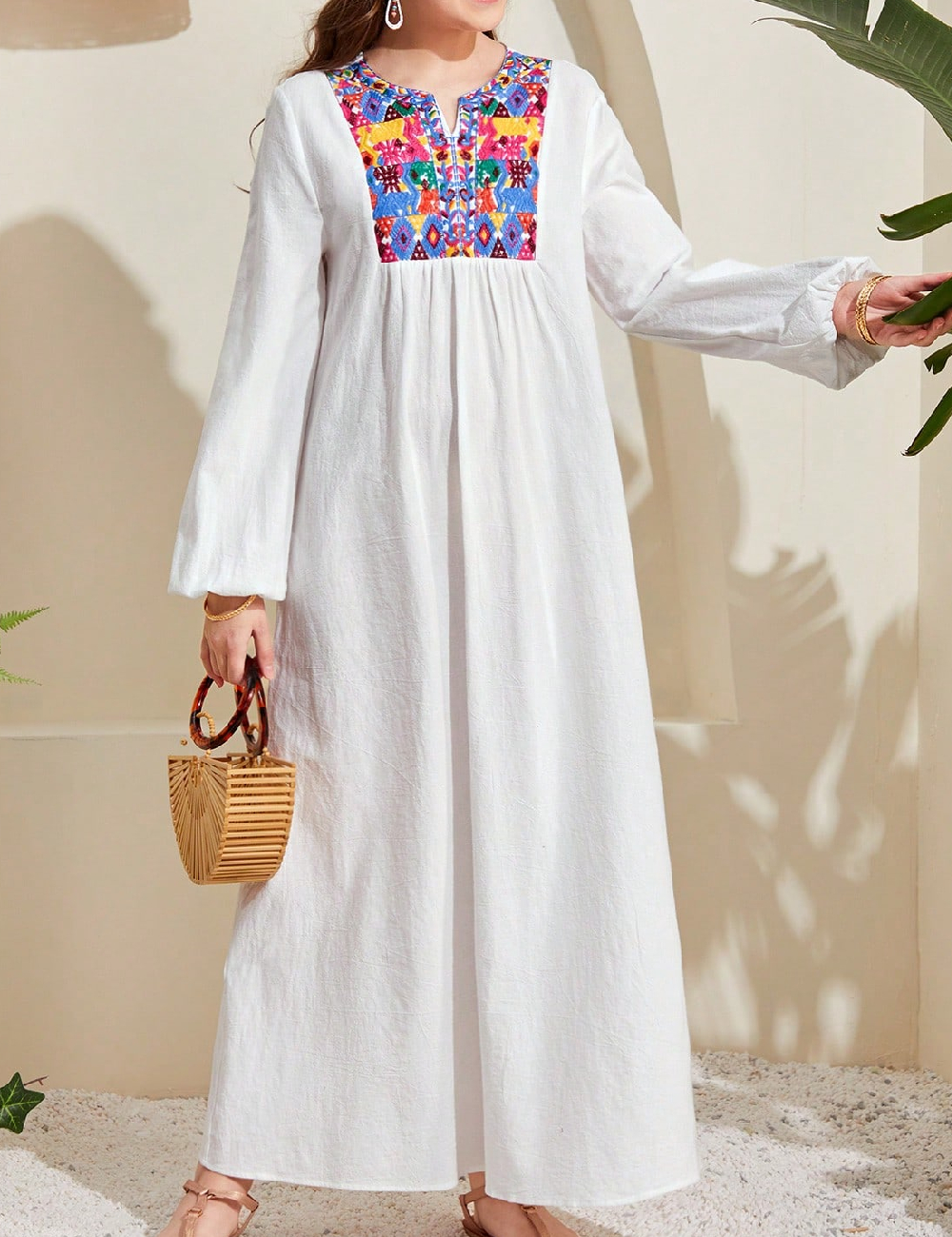 Rochie lunga Shein Kids, alb