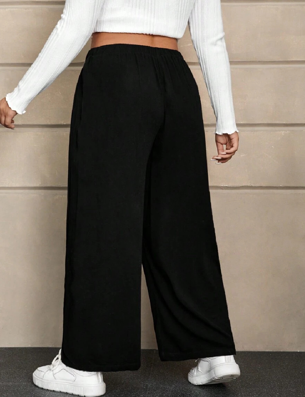 Pantaloni SHEIN CURVE, negru - 1 | YEO