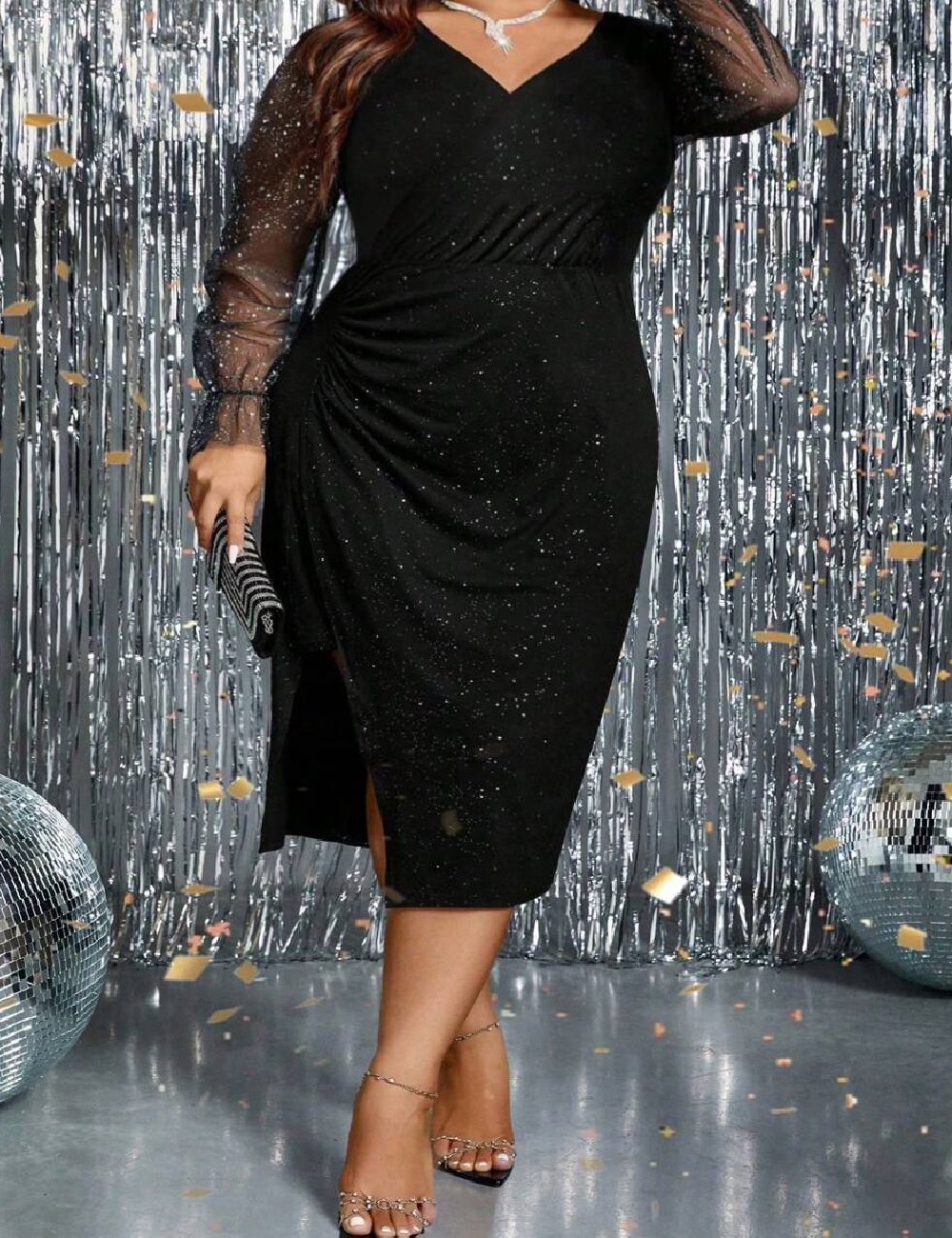 Rochie medie SHEIN CURVE, negru
