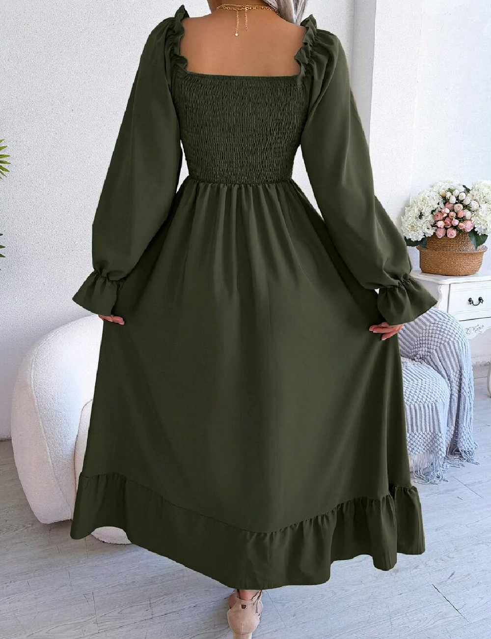 Rochie lunga SHEIN, verde - 1 | YEO