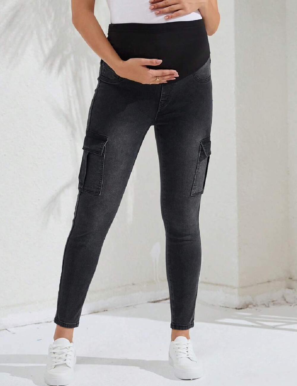 Blugi SHEIN Maternity, negru