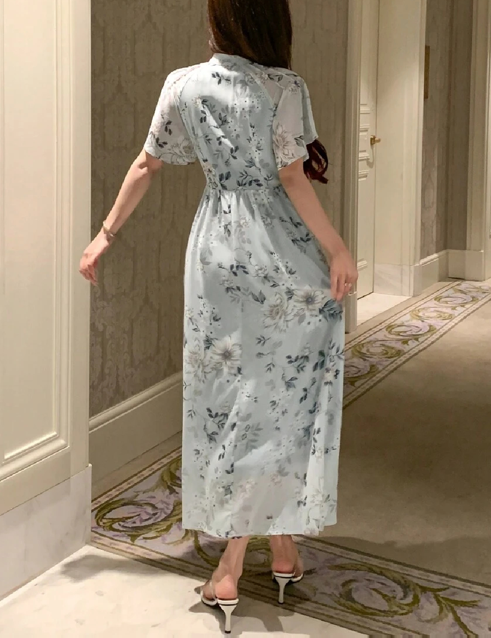 Rochie lunga Dazy, verde - 1 | YEO