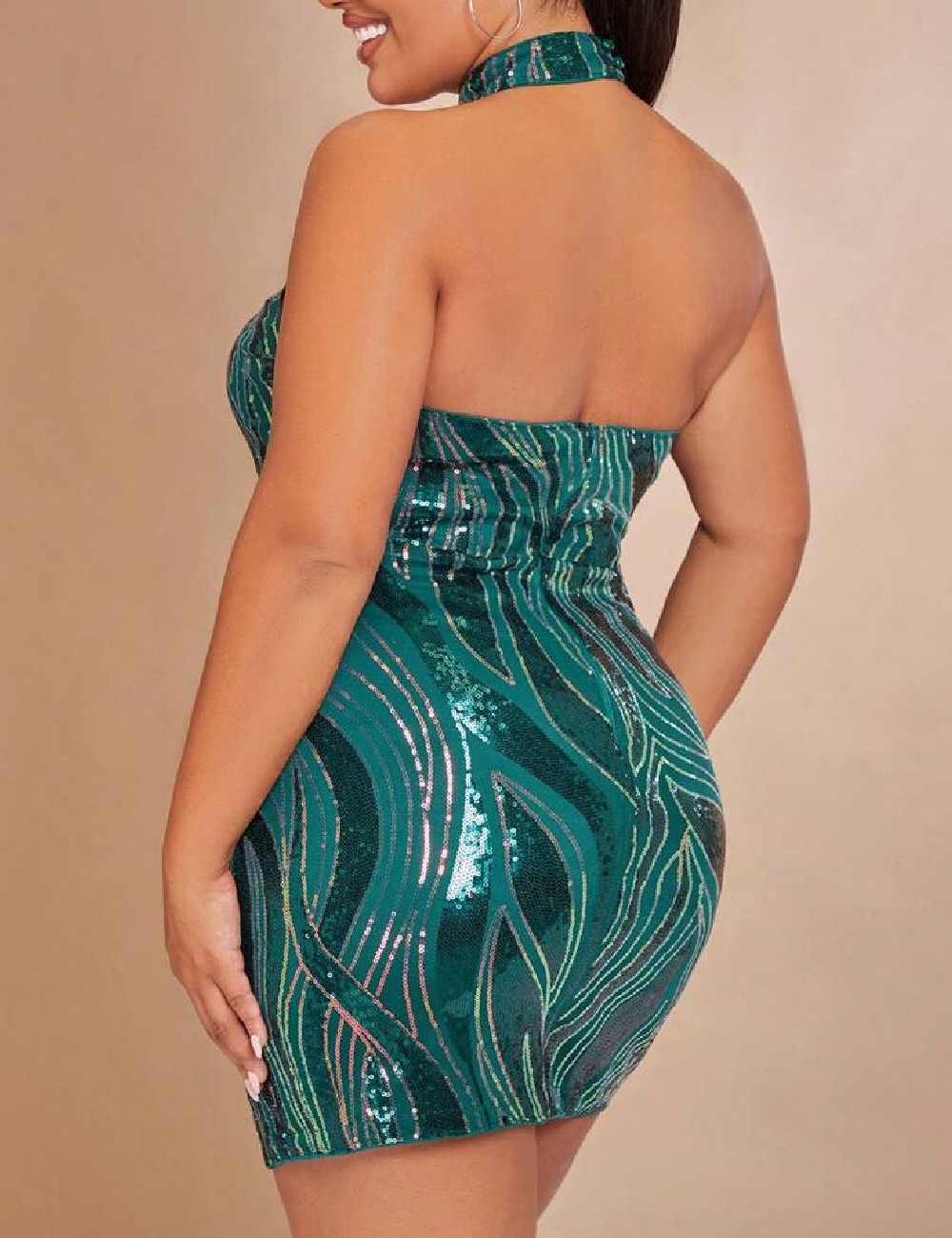 Rochie scurta SHEIN CURVE, verde - 1 | YEO