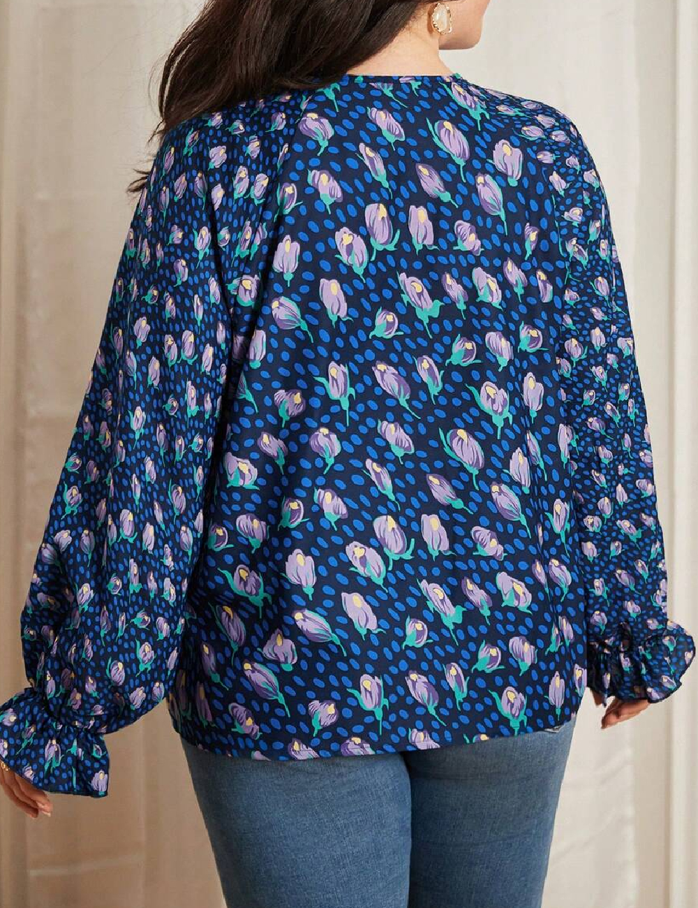 Bluza SHEIN CURVE, albastru - 1 | YEO