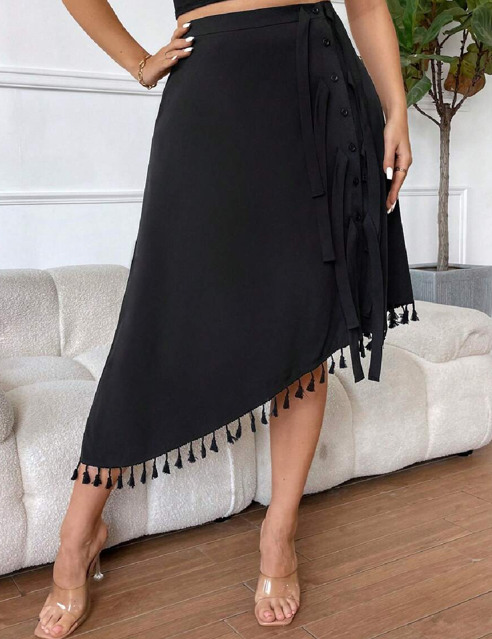 Fusta SHEIN CURVE, negru - 1 | YEO