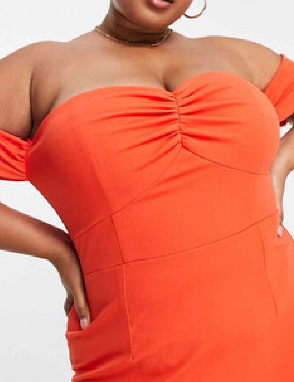 Rochie lunga Little Mistress Plus Size, portocaliu - 1 | YEO