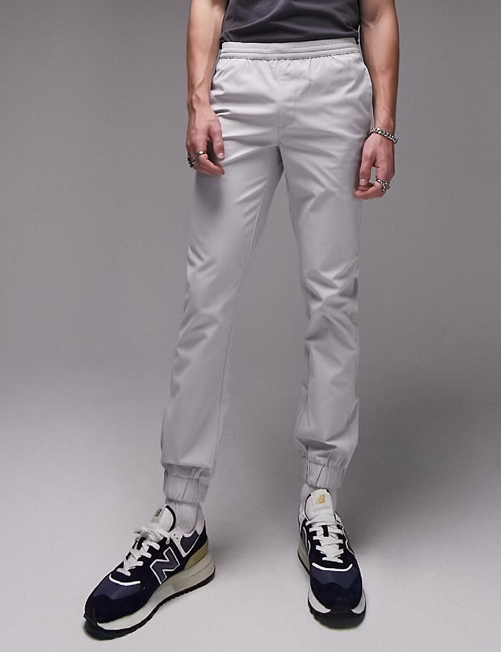 Pantaloni Topman, gri deschis
