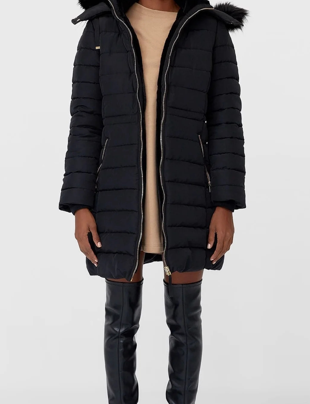 Geaca Stradivarius, negru - 1 | YEO