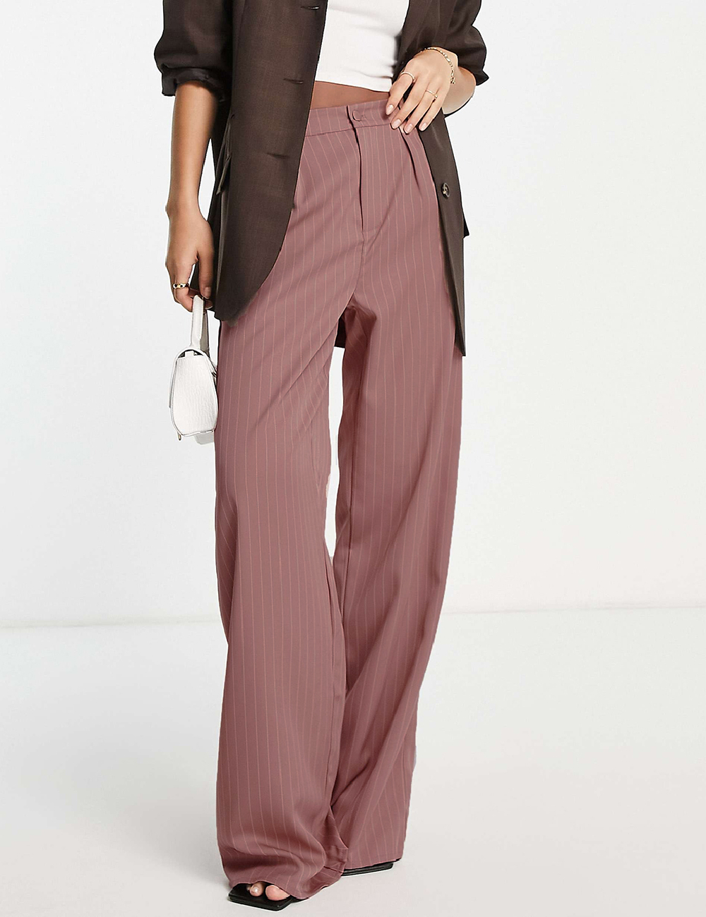Pantaloni MISSGUIDED Plus Size, roz pudra inchis