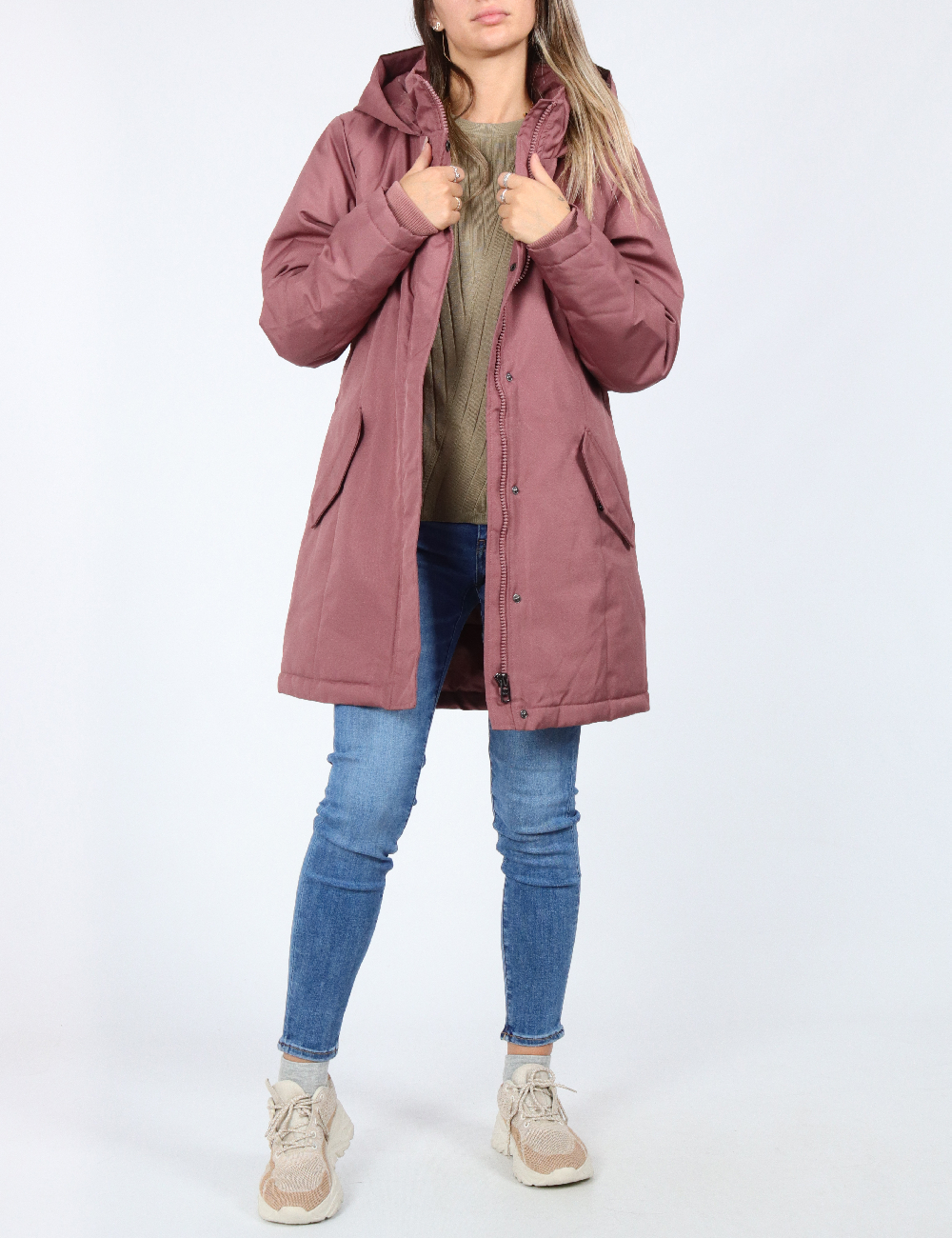 Geaca Only, roz pudra inchis - 1 | YEO