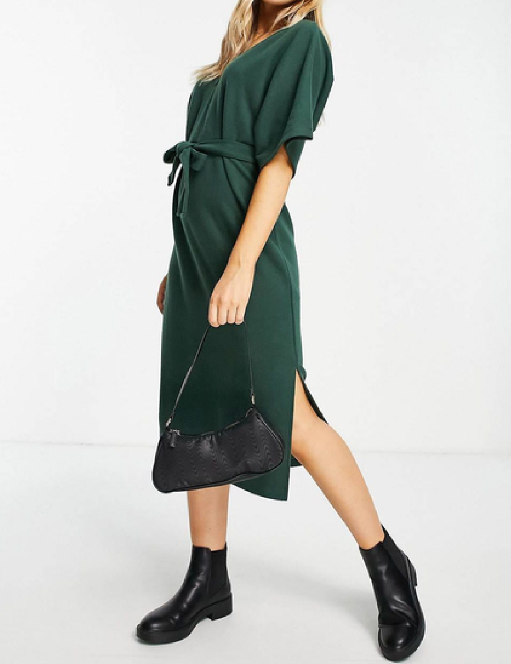 Rochie medie ASOS, verde - 1 | YEO