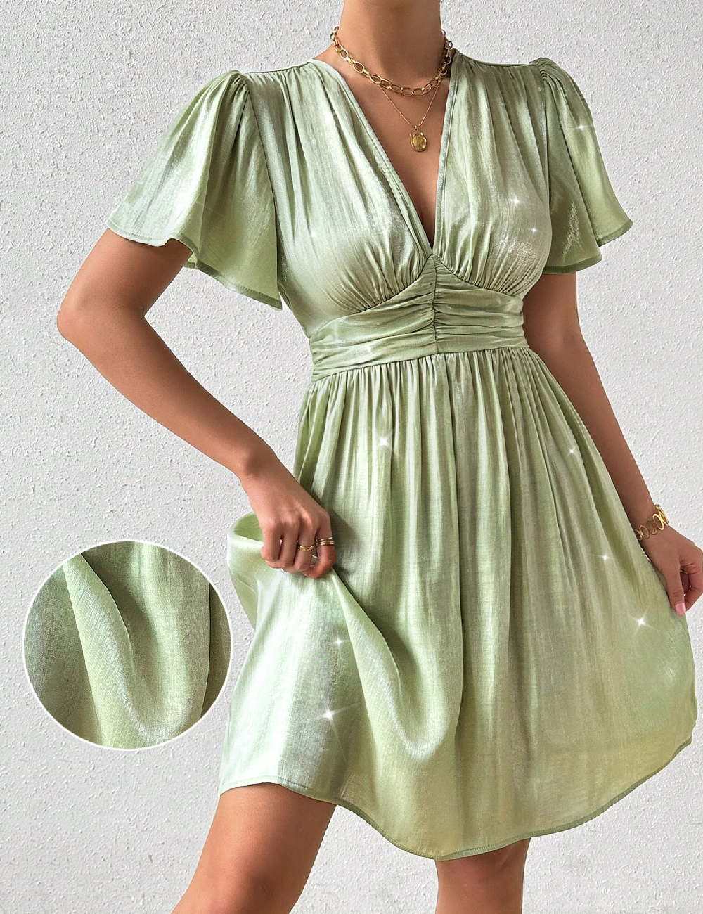 Rochie scurta SHEIN, verde