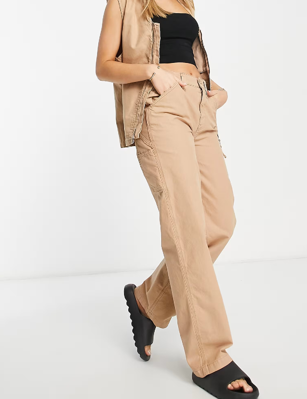 Pantaloni ASOS, crem