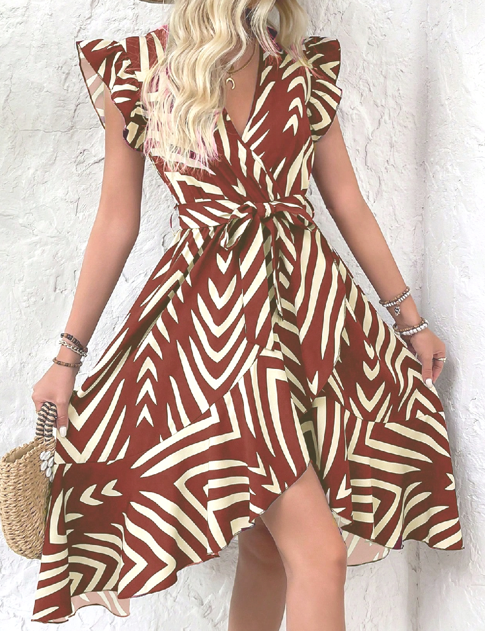 Rochie scurta SHEIN, caramiziu