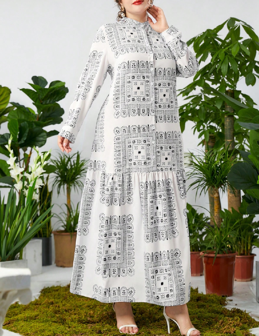 Rochie lunga SHEIN CURVE, alb