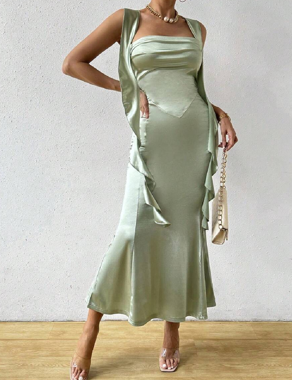 Rochie lunga SHEIN, verde