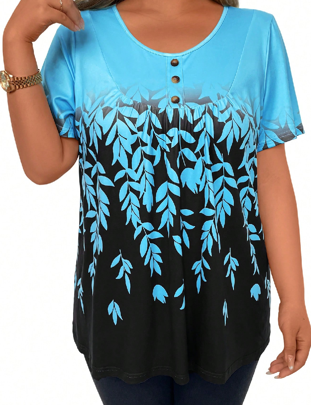 Bluza SHEIN CURVE, albastru/negru