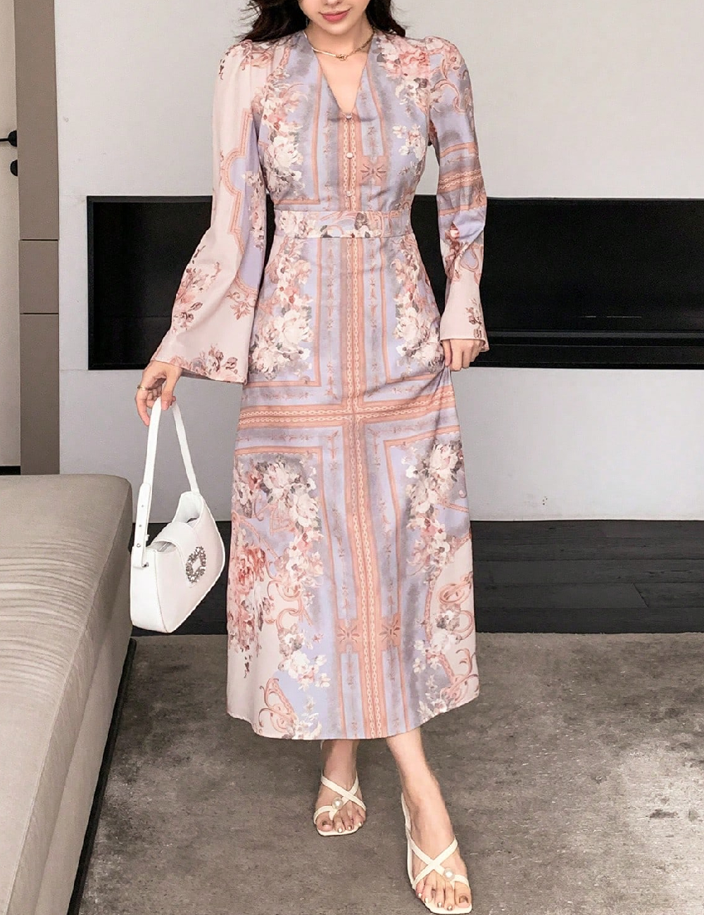 Rochie lunga Dazy, mix culori